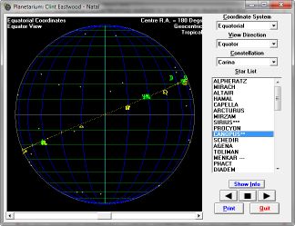 Planetarium View in Solar Fire